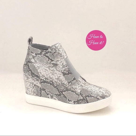 snake wedge sneakers